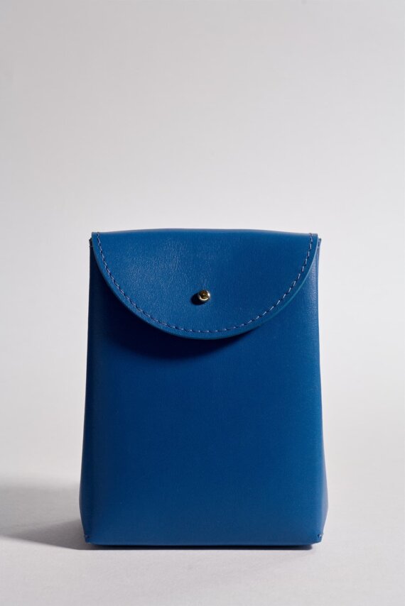 Blue Leather Gift Bag (S)