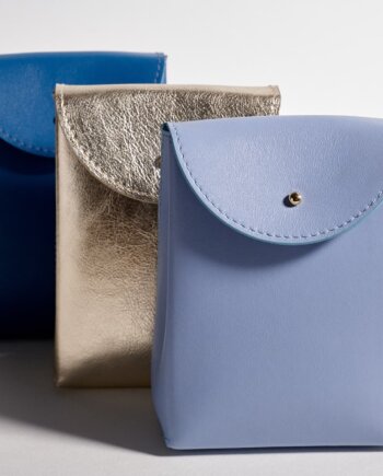 Artic Blue Leather Gift Bag (S)
