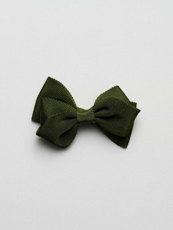 Green Olive Gros Grain Swirl Bow n°5 (M)