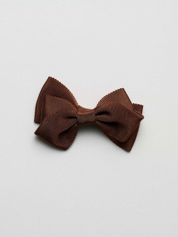 Chocolate Gros Grain Swirl Bow n°100 (M)